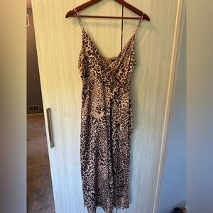 Aqua x Mary Kantrazou Leopard Print Jumpsuit